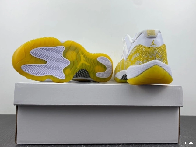 Bmlin Shoes WMNS Yellow Air Jordan 11 AH7860-107 Low Snakeskin 0825